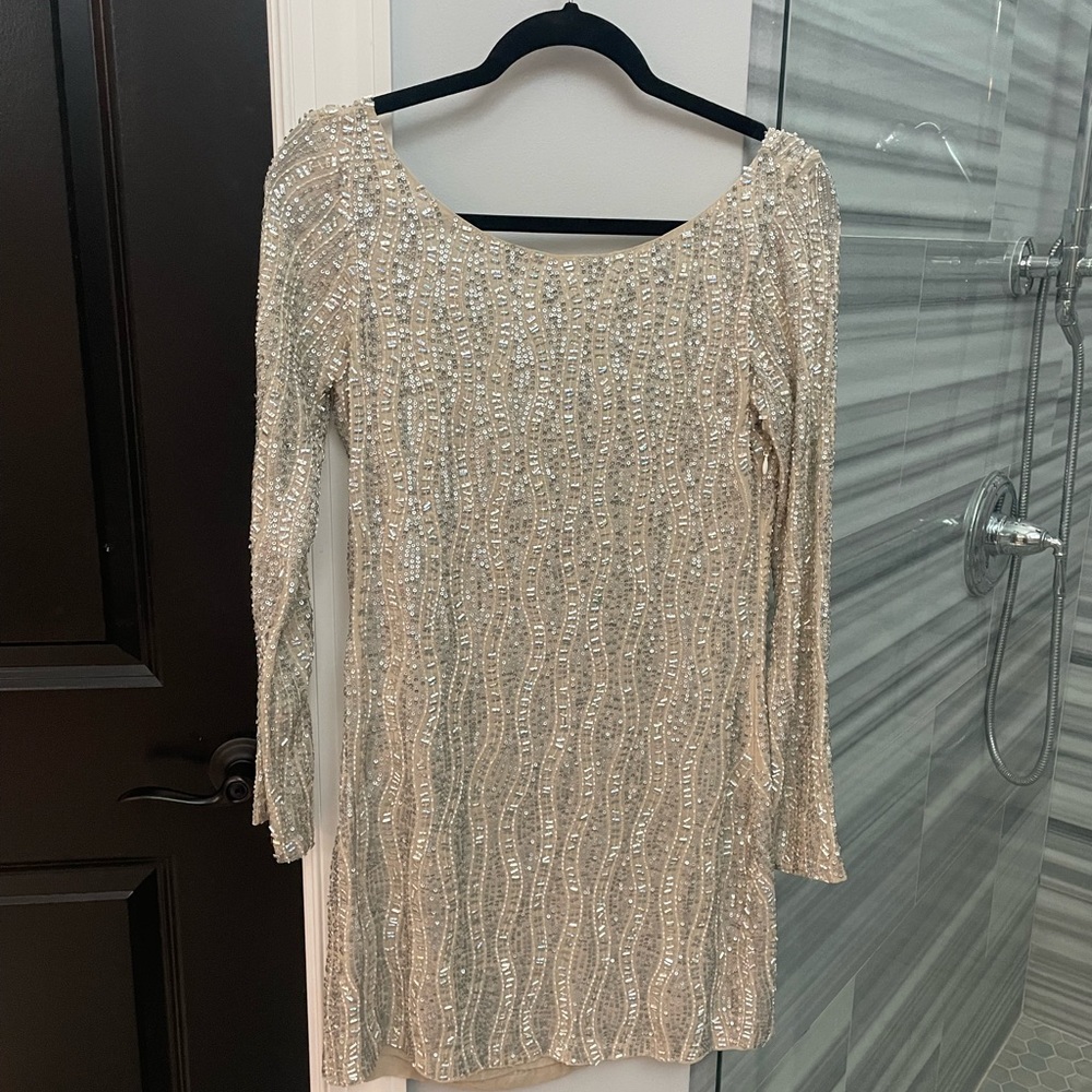 Stunning WAYF Nude sequin dress worn once